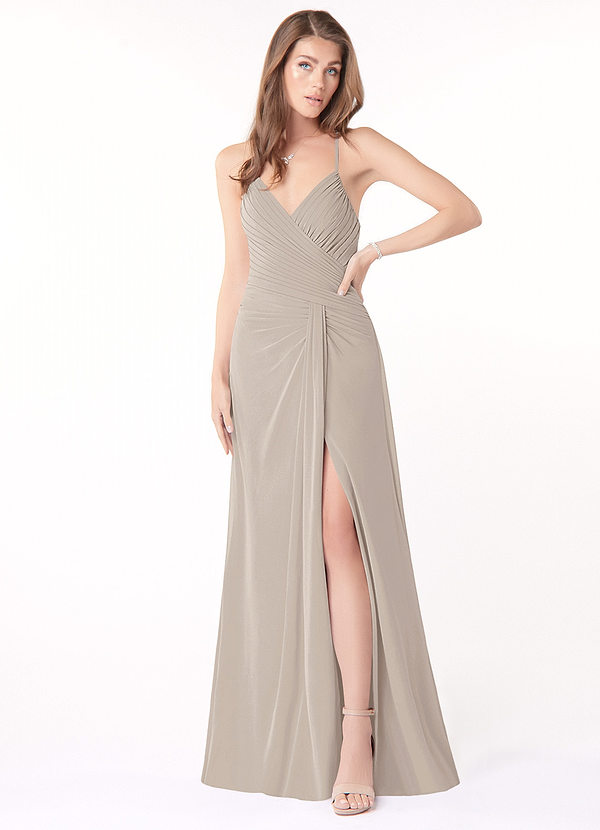 Azazie Marz Bridesmaid Dresses A-Line Chiffon Floor-Length Dress image1