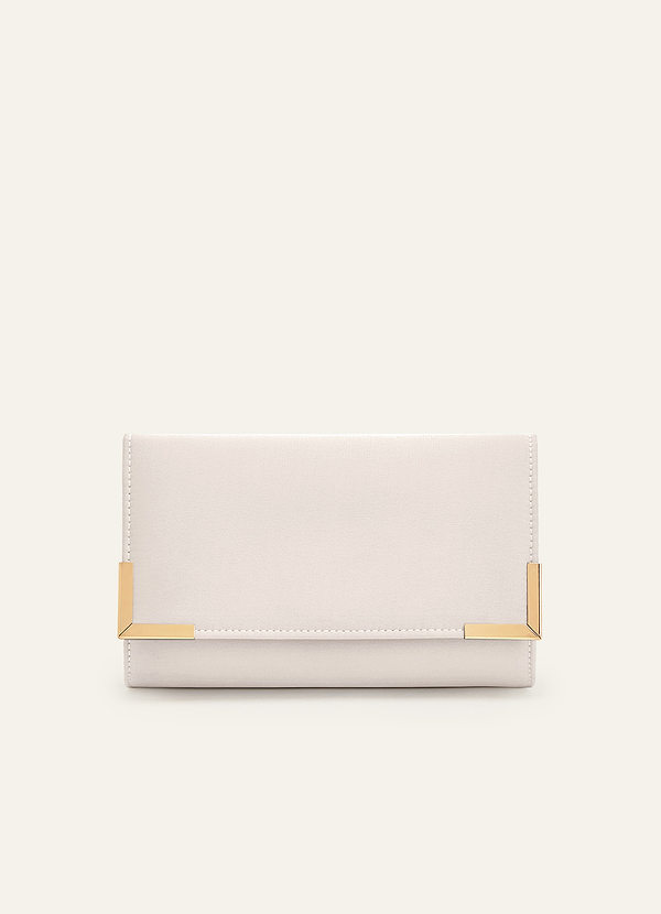 front Matching Color Stretch Satin Envelope Clutch Bag