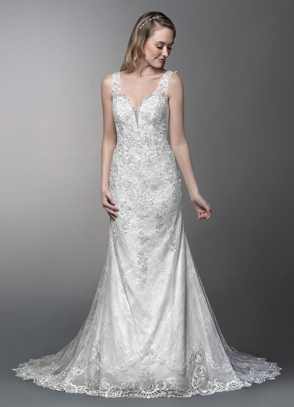 lattice lace wedding dress