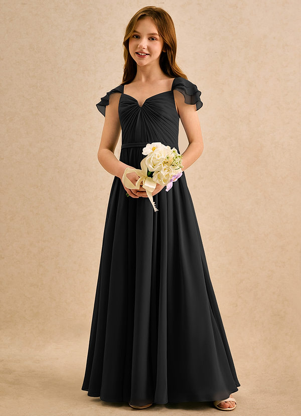 Azazie Meimei Girls Formal Klänningar för brudeflicka Klä A-Line i Chiffong Plisserad image1