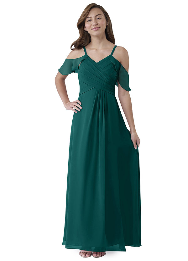Elegantes Vestidos Sin Mangas Para Damas De Honor Junior Pavo real main image 1
