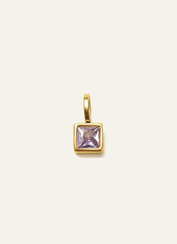 front 18K Gold Plated Charm Birthstone Necklace