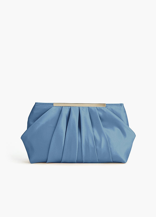 front Bijpassende kleur matte satijnen geplooide clutch