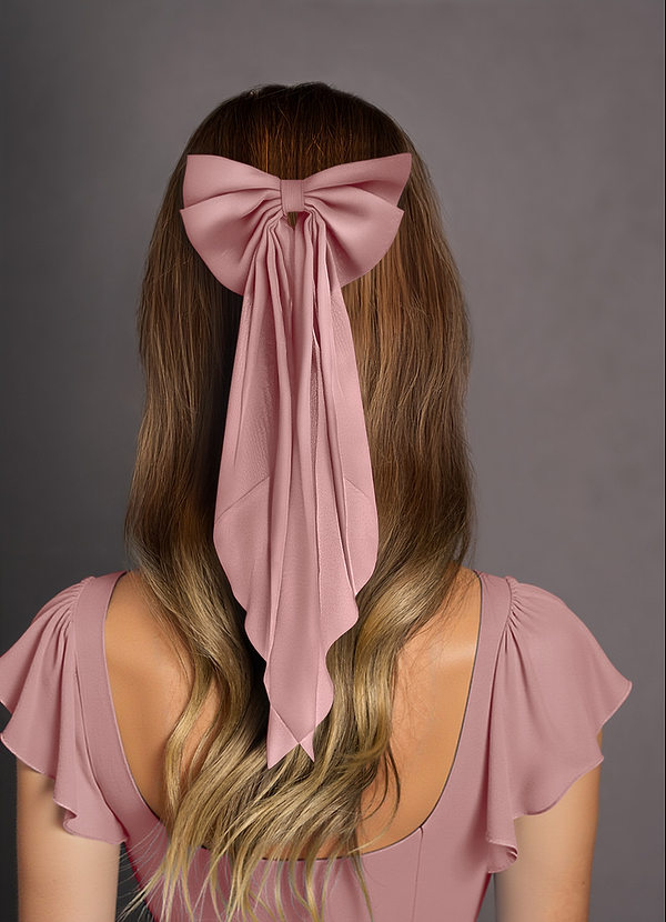 front Matching Color Chiffon Burnout Bow Hair Clip