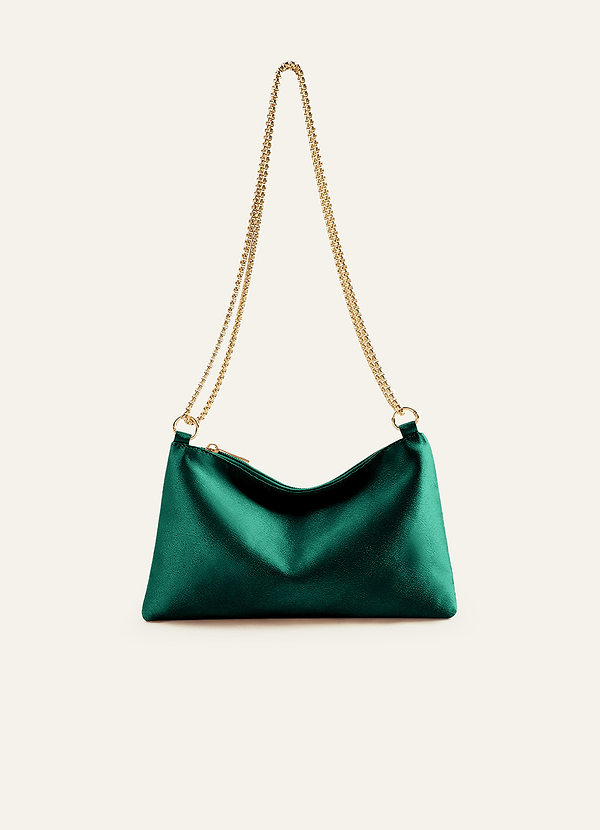 front Sac à bandoulière réglable en satin métallisé de couleur assortie