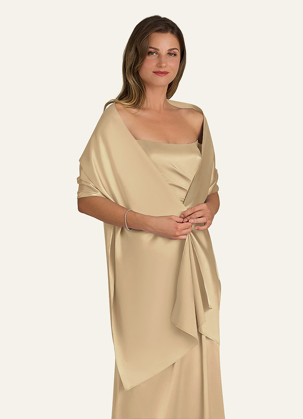 front Azazie Châle En Satin Métallisé Irlandais De Couleur Assortie