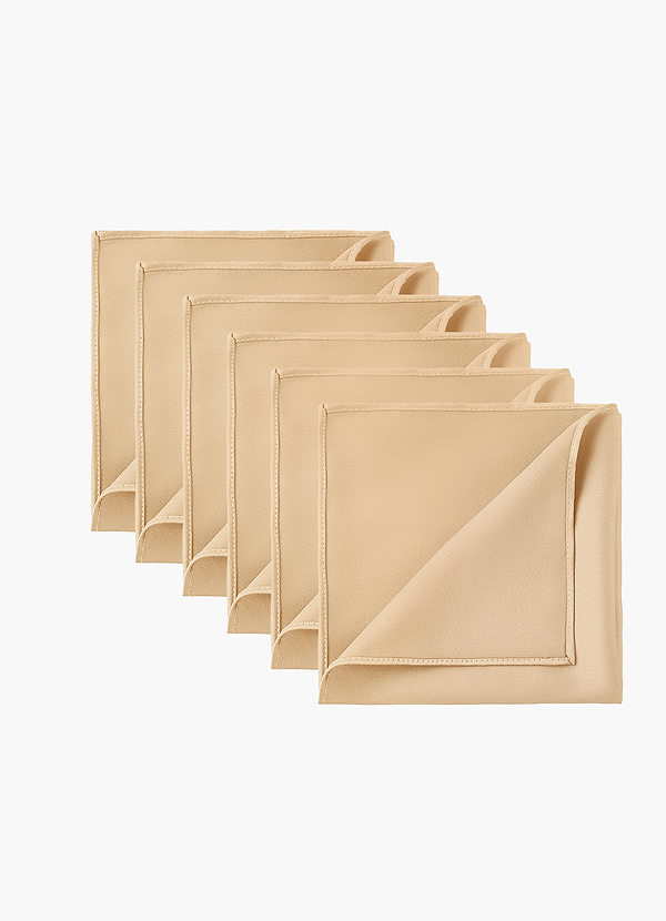 front Stretch Satin Matching Groomsmen Pocket Square Set – 6 Pieces