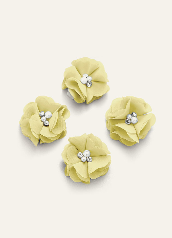 front Four-Piece Matching Color Chiffon Hair Clip Set