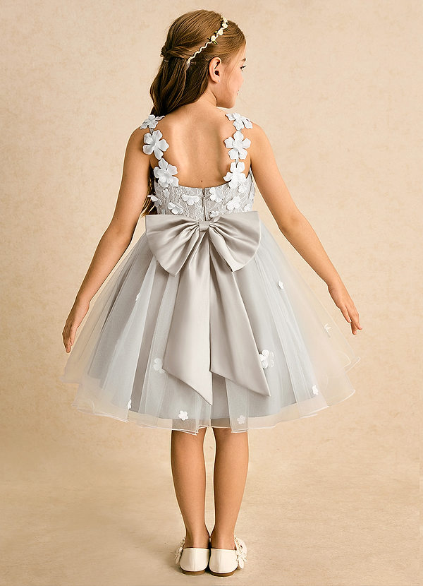 Azazie Junebug Flower Girl Dresses Ivory Frost Ball-Gown Lace Tulle Dress image1