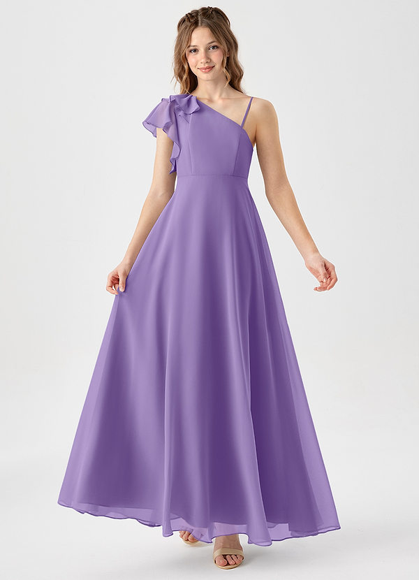 Azazie Arabella Junior Tahiti A-Line Ruched Chiffon Dress image1