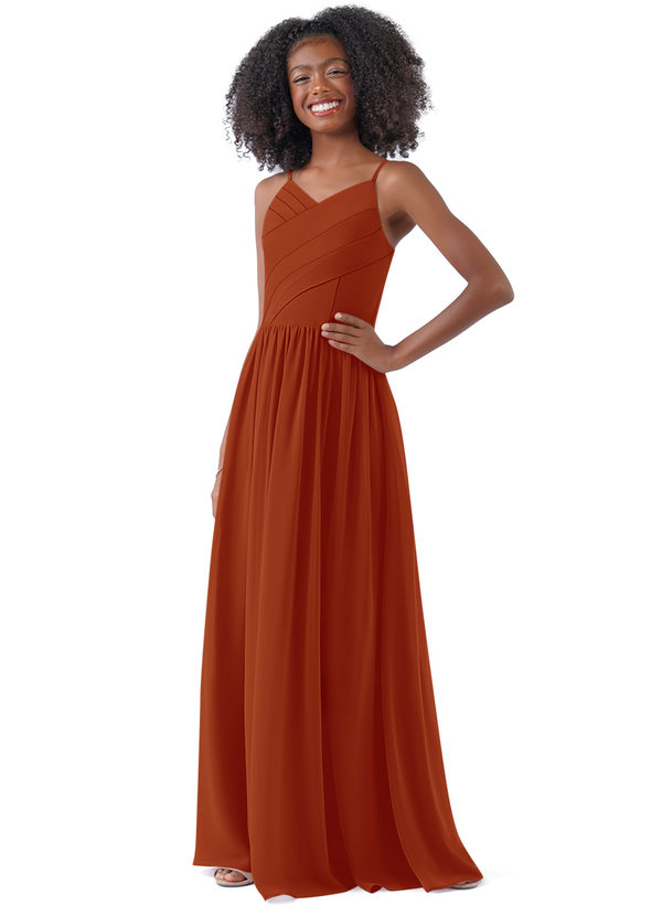 Paprika Azazie Cora Junior Bridesmaid Dresses Azazie