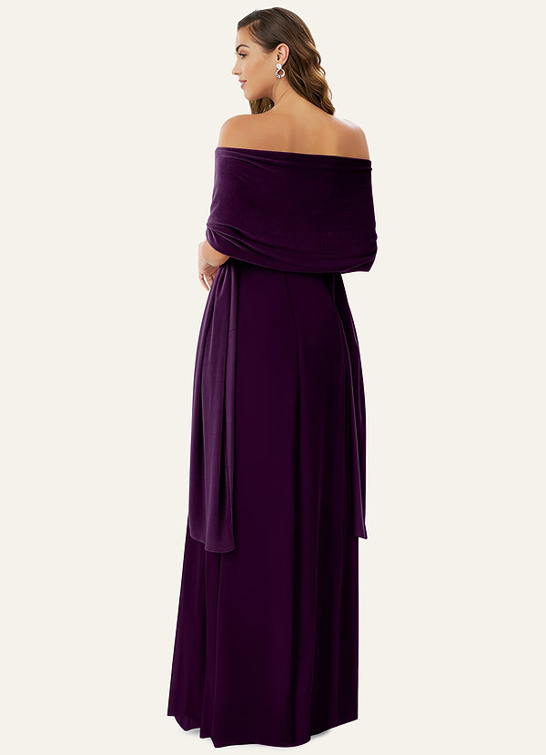 front Bijpassende fluwelen sjaal in kleur