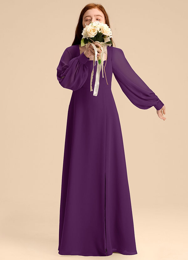 Azazie Bondi Junior Robe Trapèze en Mousseline de soie Blouson Grain De Raisin image1