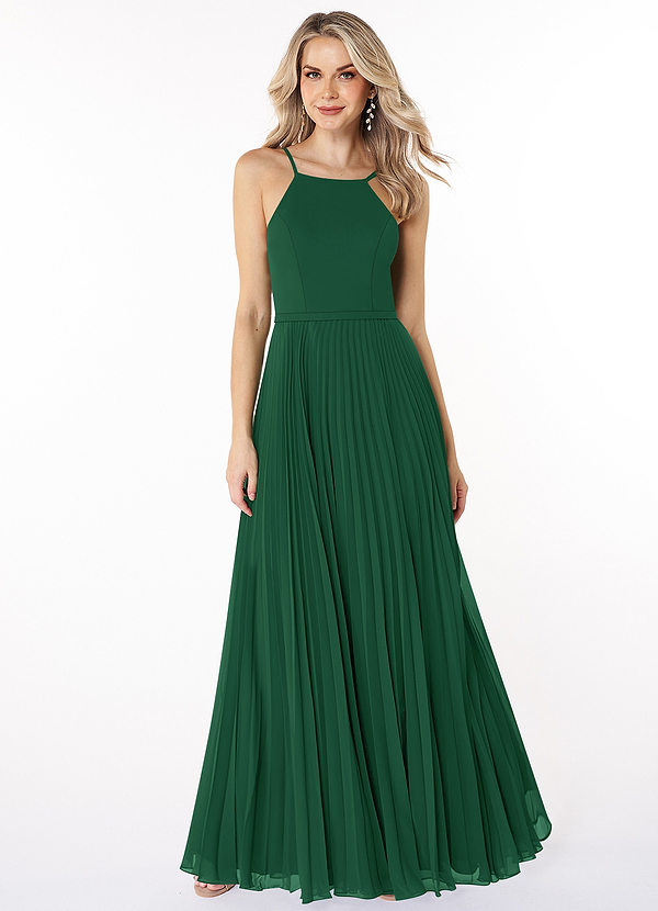 Dark Green Azazie Lenon Bridesmaid Dresses | Azazie