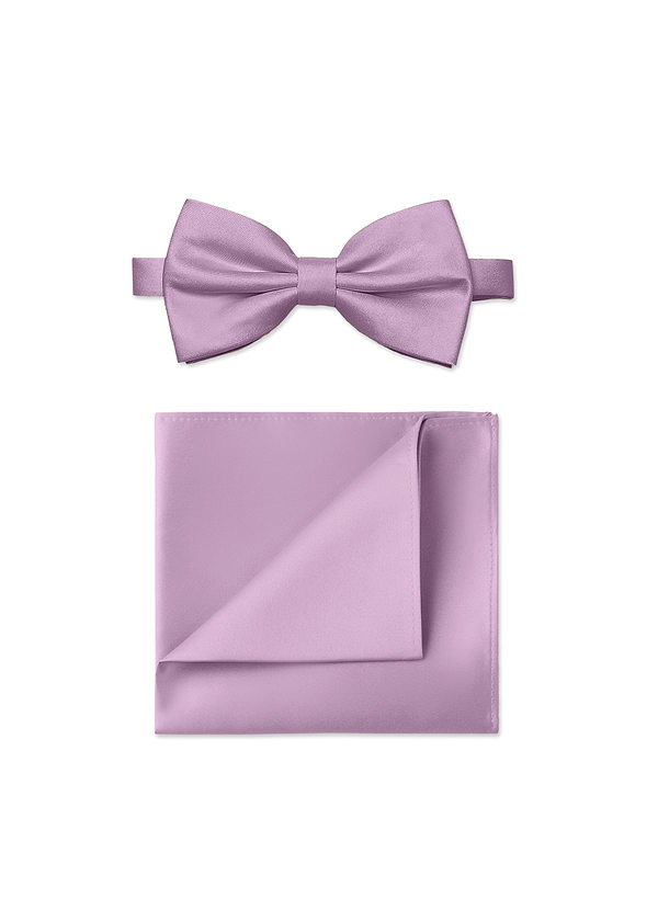 front Ensemble nœud papillon et pochette de costume en satin mat pour hommes