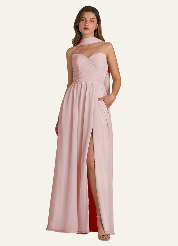 front Azazie Matching Color Chiffon Scarf