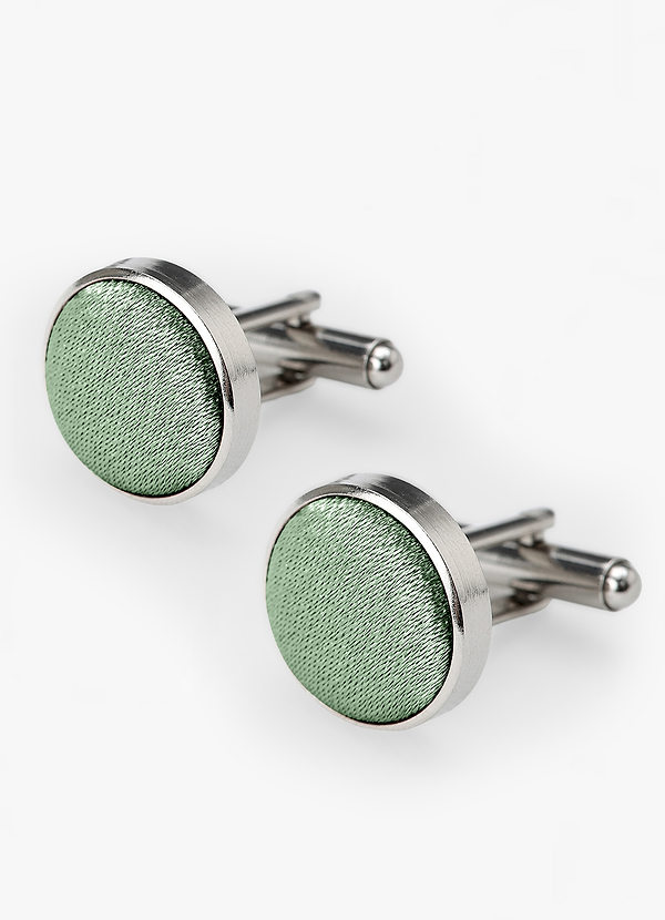 front Rounded Metallic Satin Cuff Links