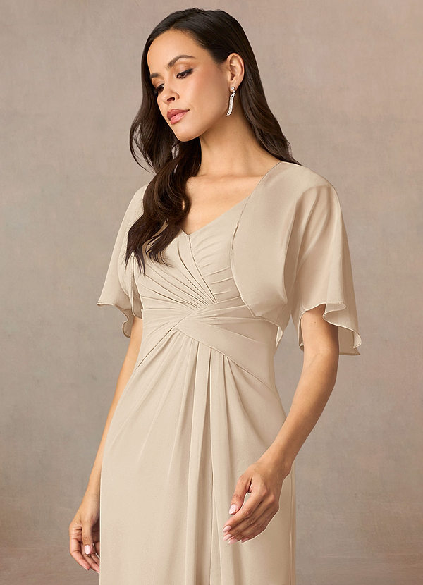 front Azazie Salome Chiffon Wrap