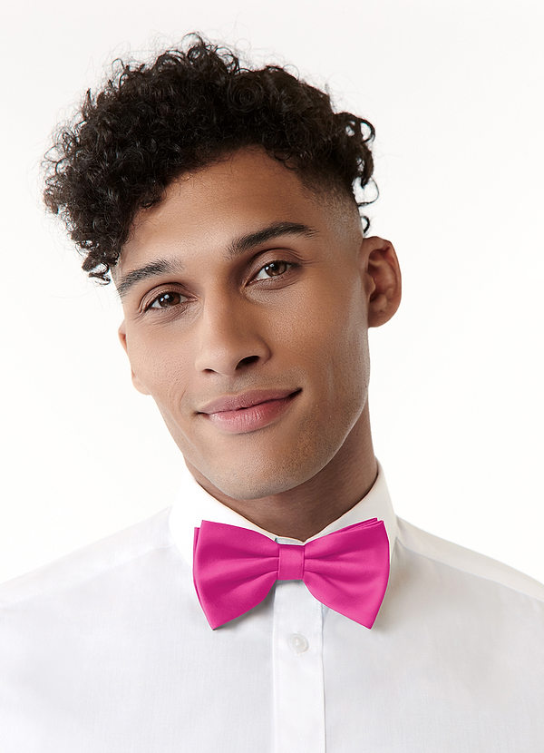 Matte Satin Pre-Tied Bow Tie front
