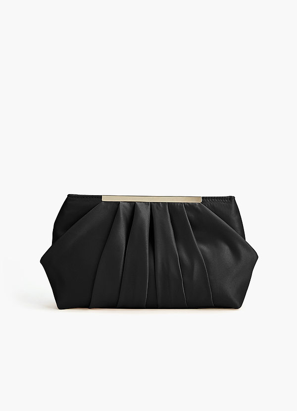 front Matchande färg Matt Satin Plisserad Clutch