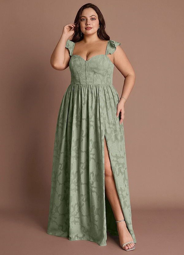 Denisse Pistachio Corset Maxi Dress image1