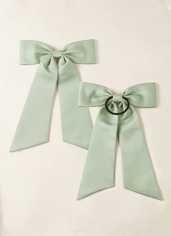 front Matching Color Matte Satin Bow Hair Tie Set