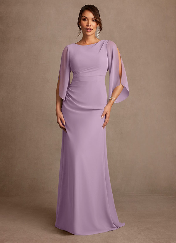 Azazie Anaheim Abiti Mamma della Sposa Abito A-Line in Chiffon Plissettato Glicine image1