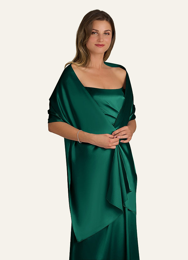 front Azazie Matching Color Ireland Metallic Satin Shawl