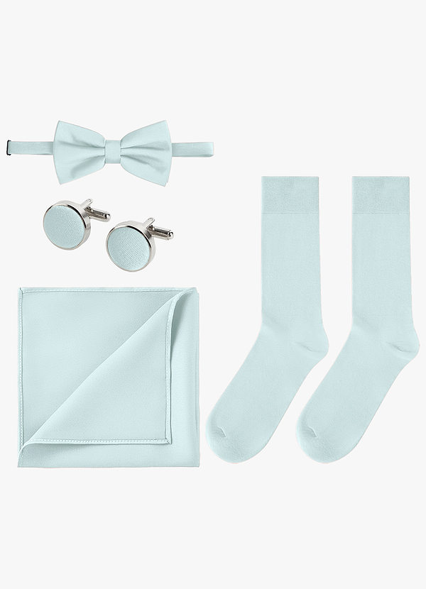 front Matching Color 4-Piece Stretch Satin Bow Tie Set