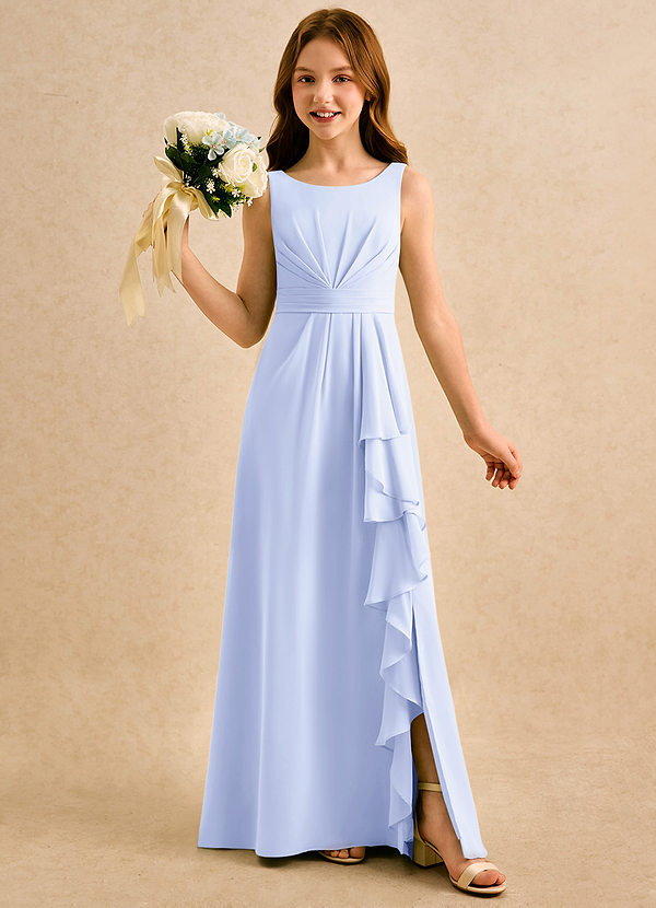 Azazie Chibi Girls Formal Flower Girl Dresses Lavender A-Line Pleated Chiffon Dress image1
