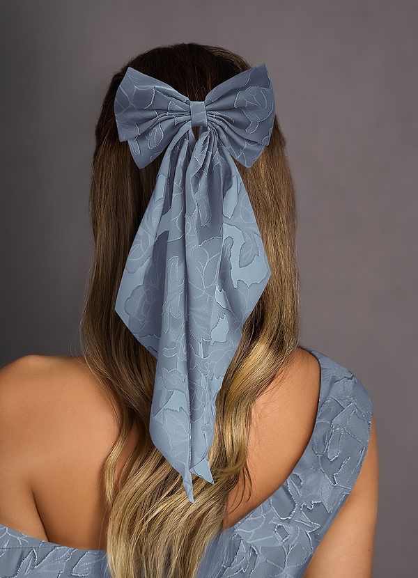 front Matching Color Floral Burnout Bow Hair Clip