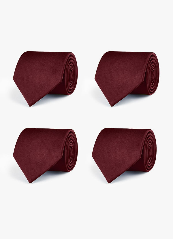 front Stretch Satin Matching Groomsmen Tie Set – 4 Pieces