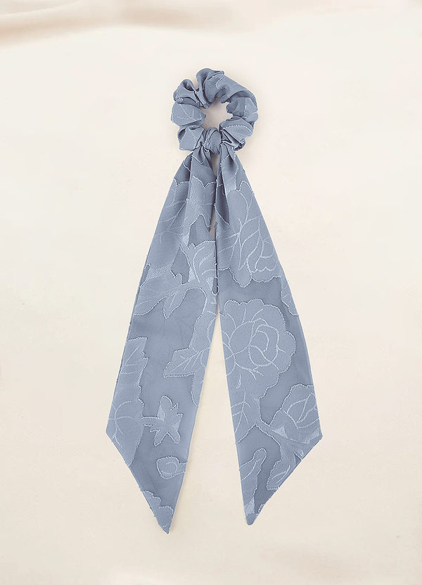 front Matching Color Floral Burnout Hair Scarf Scrunchie