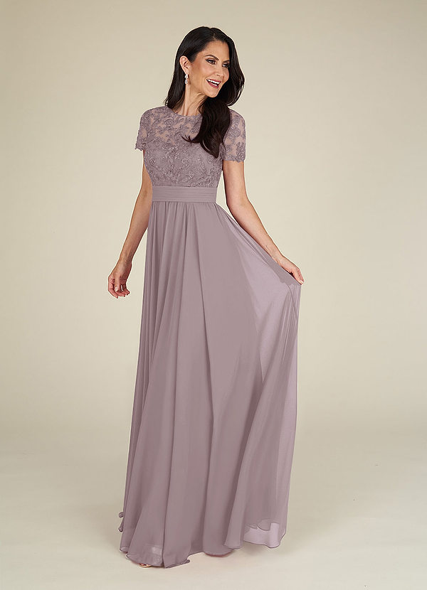 Azazie Annette Mother of the Brides Dresses Dusk A-Line Lace Chiffon Dress image1
