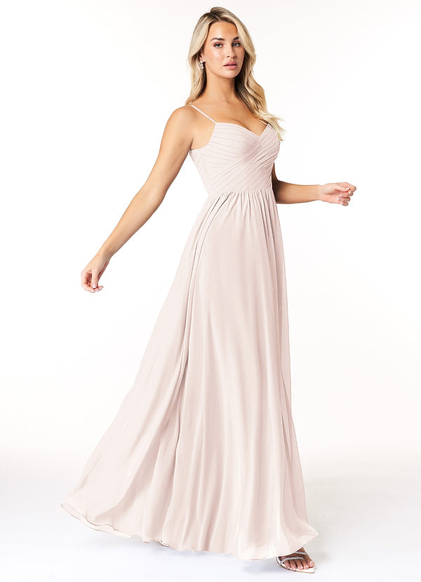 Azazie Lisbon Bridesmaid Dresses Rose Petal A-Line Sweetheart Neckline Chiffon Dress image1