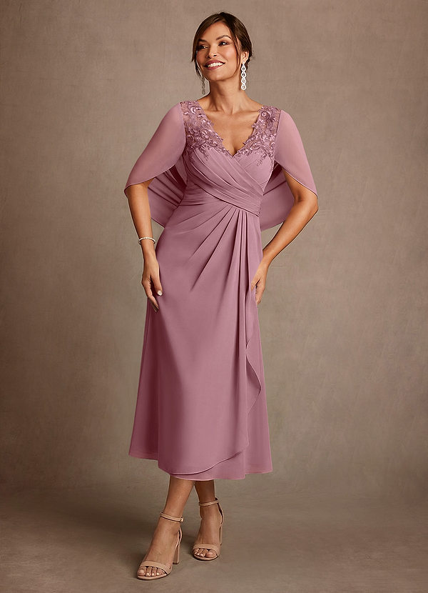 Azazie Forums Robe Mère de la Mariée & du Marié Robe Trapèze en Dentelle Mauve Vintage image1