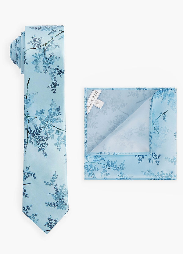front Conjunto de corbata fina y pañuelo de bolsillo de satén mate