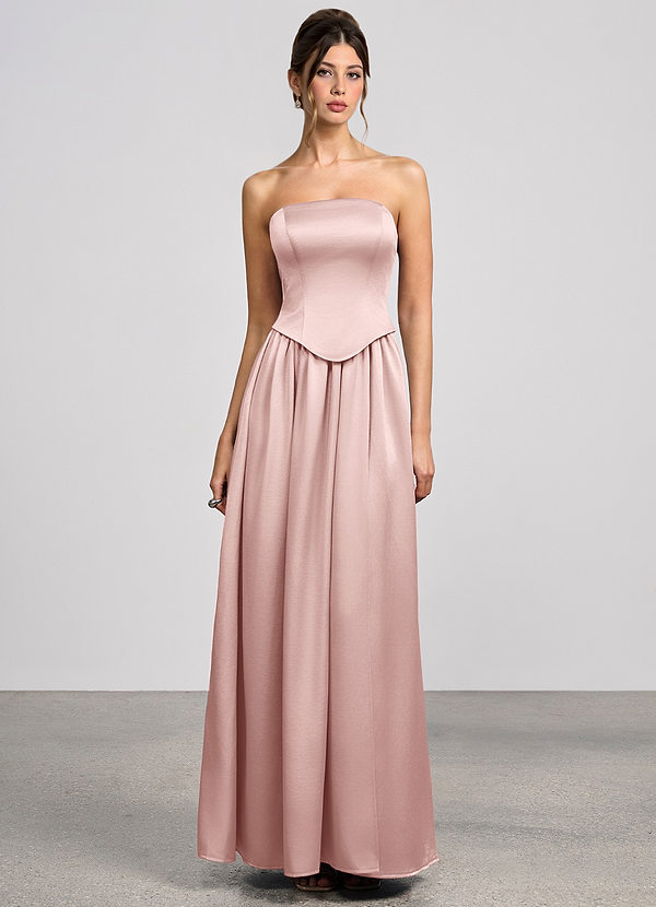 Romilly Light Pink Luminous Satin Maxi Dress image1