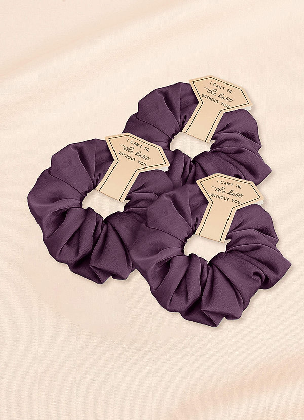 front Matching Color Bridesmaid Stretch Satin Over Size Scrunchies