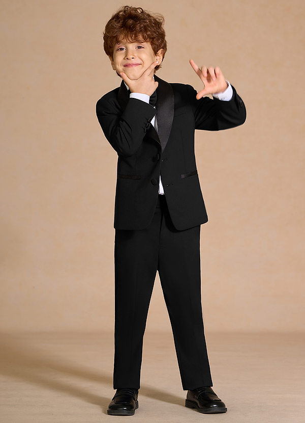 front Lucas Black Boys Shawl Lapel Tuxedos