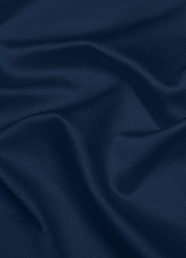 front Azazie Dark Navy Matte Satin Fabric By the Yard