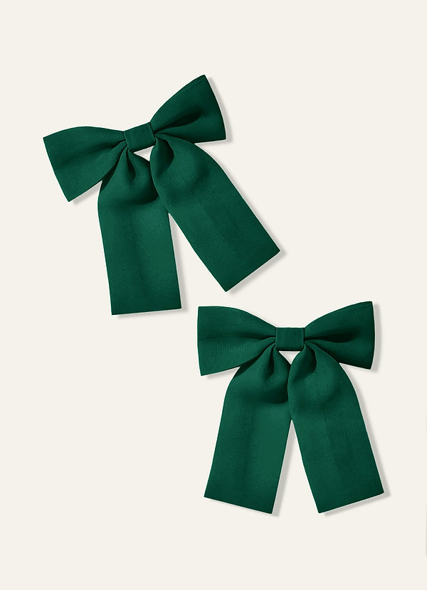 front Girls Chiffon Bow Hair Clip (Pack of 2)