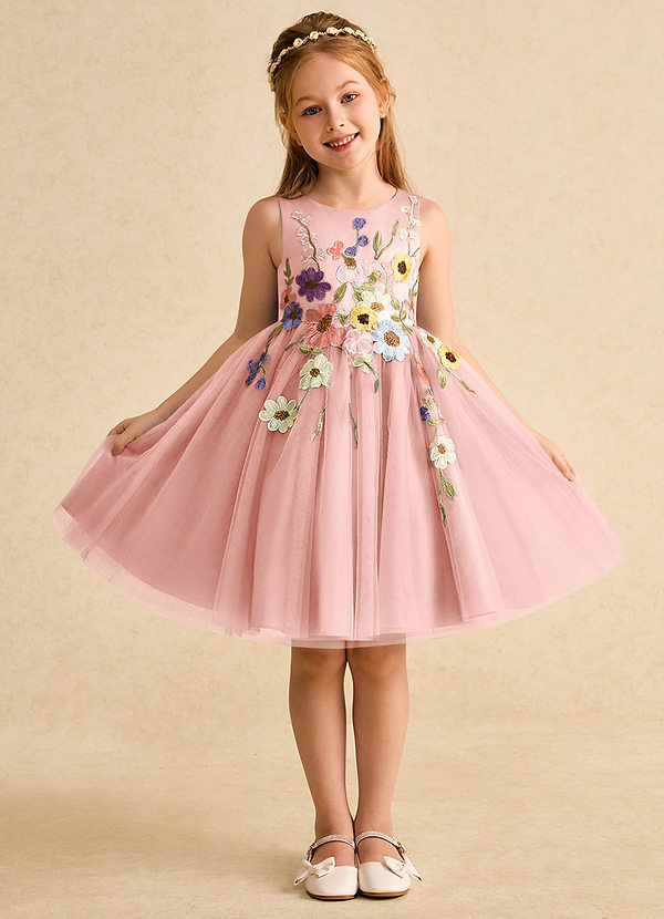 Azazie Prima Flower Girl Dresses Rosette A-Line Bow Tulle Dress image1