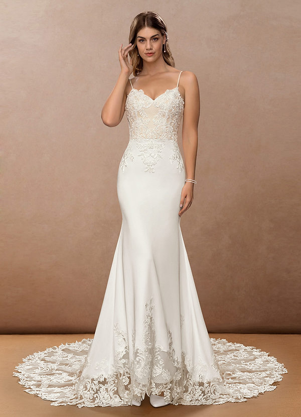 lattice lace wedding dress