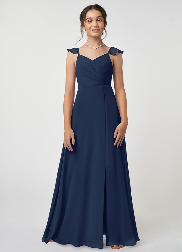 Azazie Amada Junior Klänning av A-Line i Chiffong Ruched image1