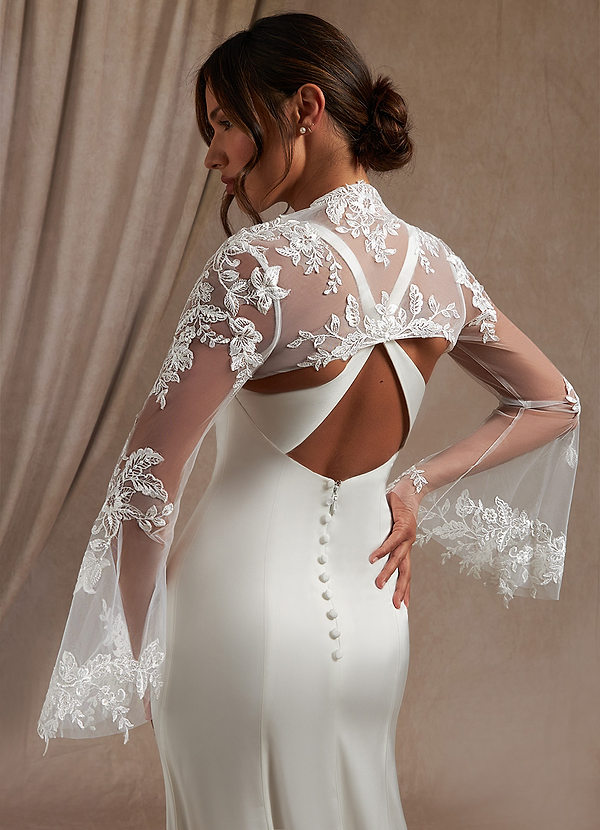 back Azazie Haggith Foulard En Tulle Et Dentelle