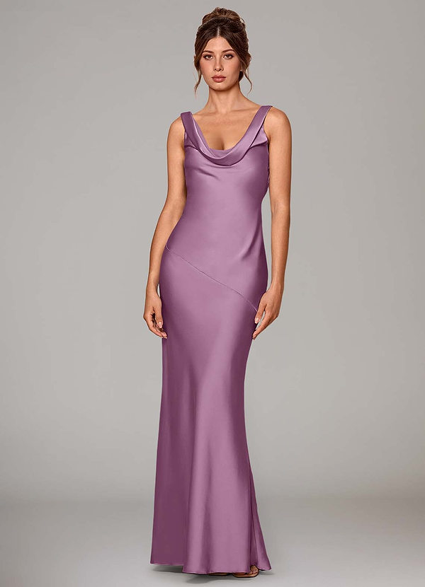 Azazie Rylina Bridesmaid Dresses Wisteria Mermaid Stretch Satin Dress image1