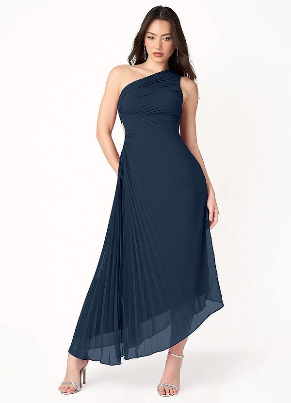 Angelina Navy Asymmetrical Dress image1