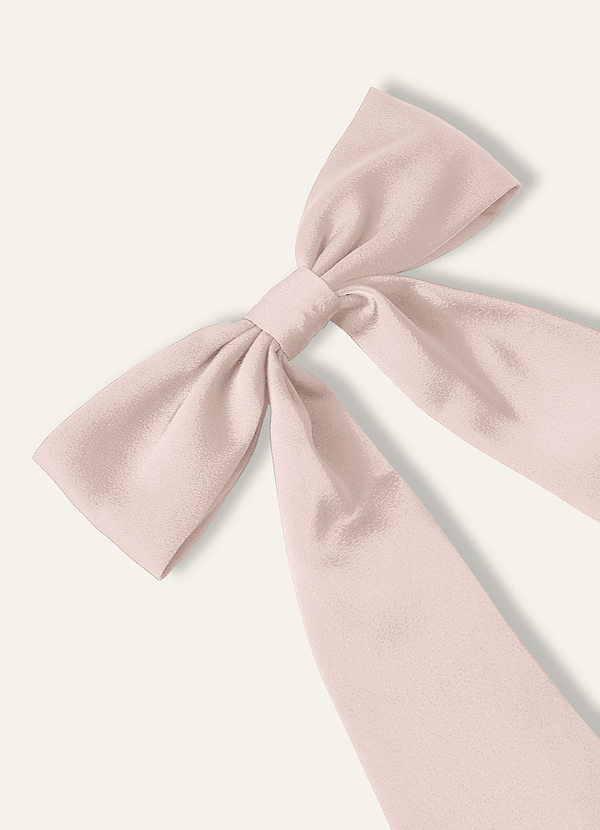 front Bijpassende kleur stretch satijnen strik haarspeld