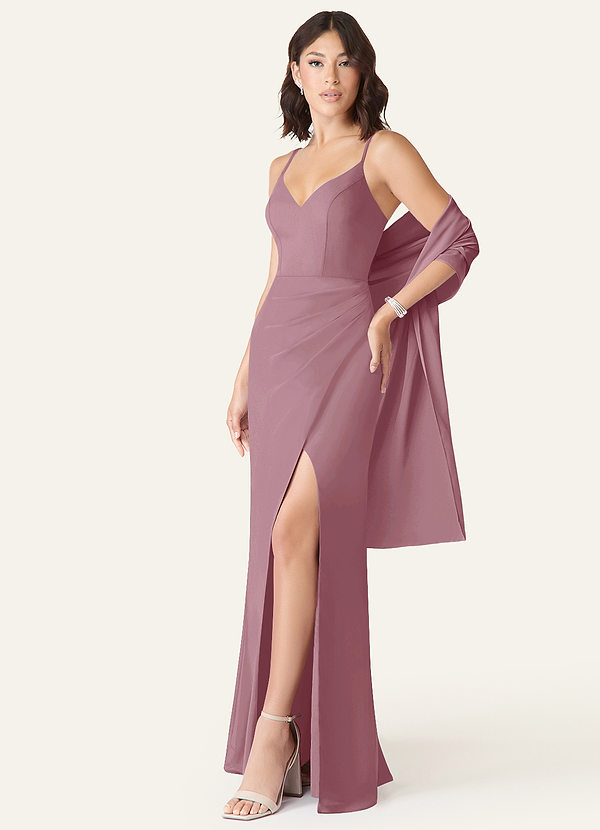 front Azazie Châle En Mousseline De Couleur Assortie